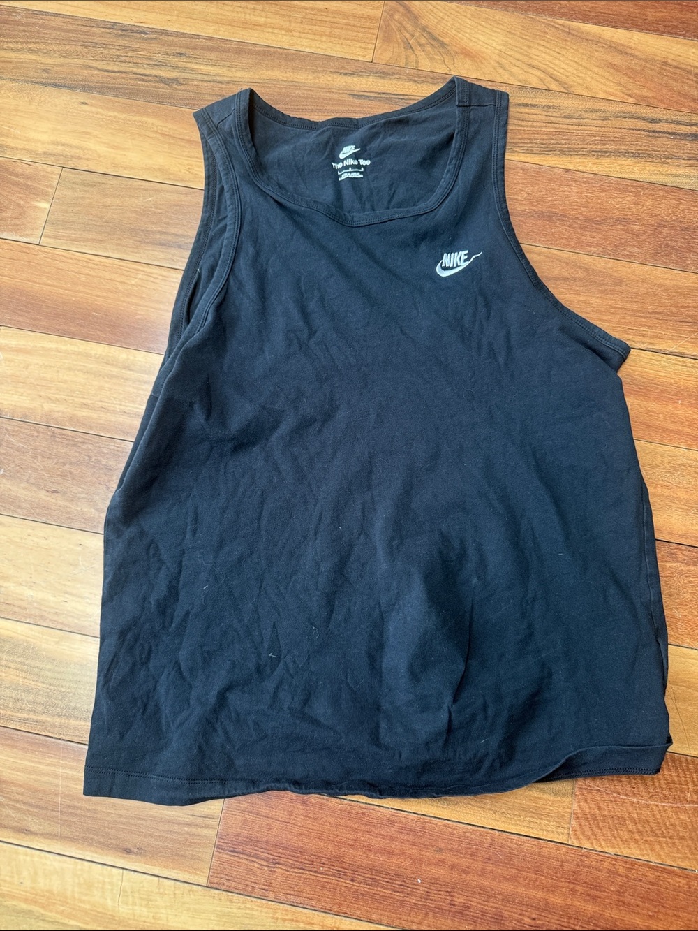 Nike Black Sleeveless Tank with White Swoosh Logo